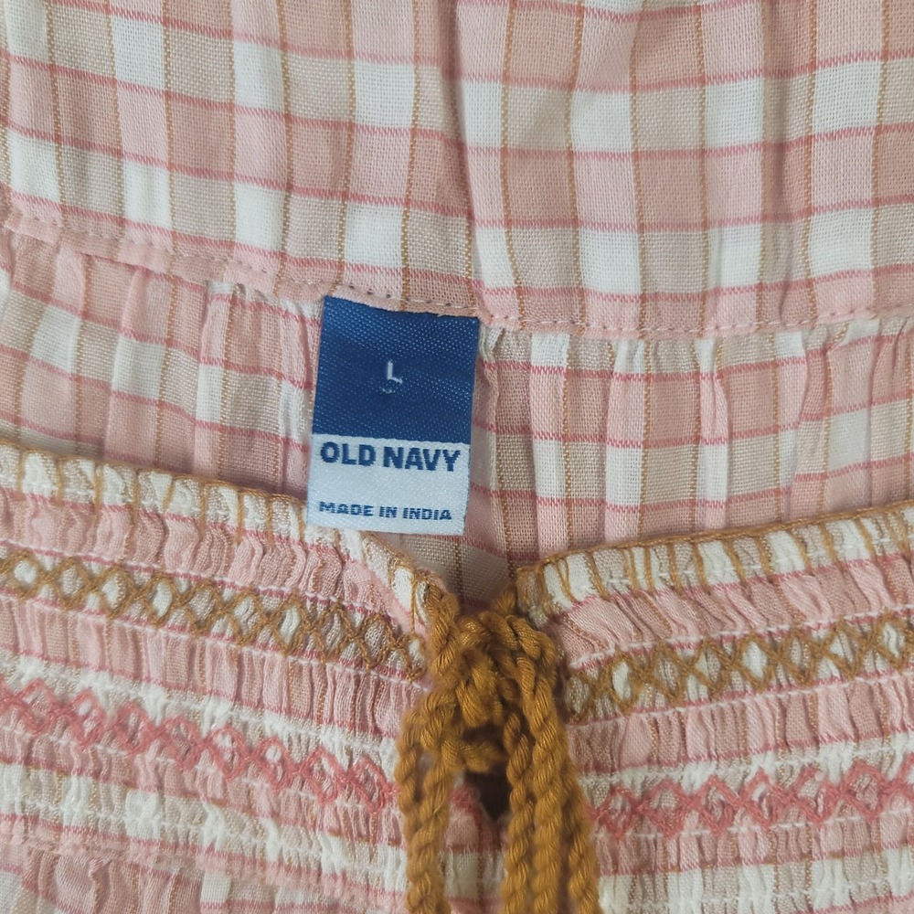 Old Navy Pink Gingham Maxi Dress Large Sleeveless Cottagecore Boho - Picture 7 of 8